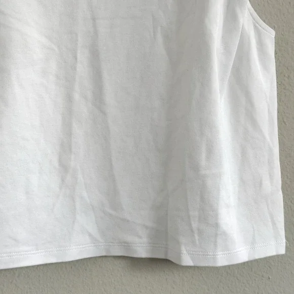 Babaton Aritzia White Shoulder Pad Sleeveless T-Shirt Cotton Tank Top Womens XS - Picture 4 of 11